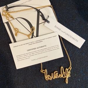 NWT Diane Von Furstenberg DVF Love is Life Gold Necklace